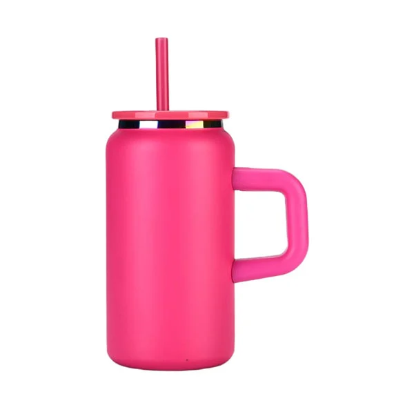 16oz خلاء از جنس استنلس استیل می تواند با دستگیره های قابل جابجایی لیوان شود