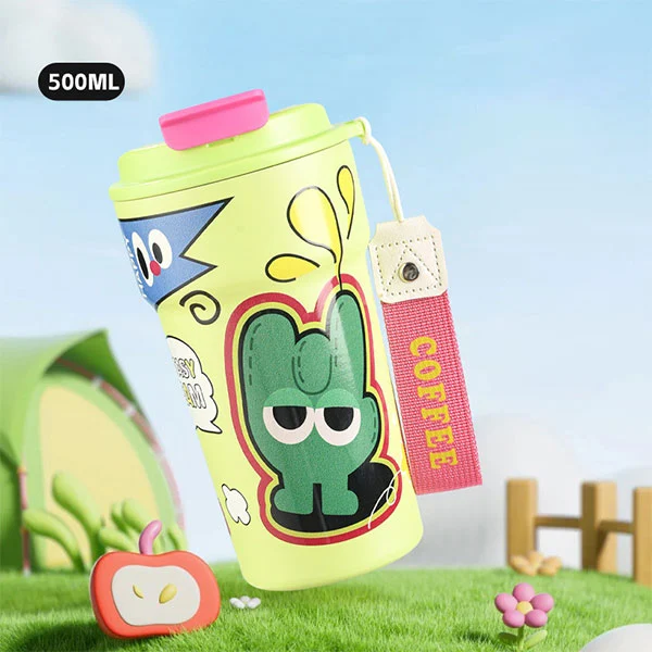 بطری آب Tumbler عایق با نی