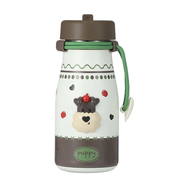 بطری شیر استیل ضد زنگ با نی